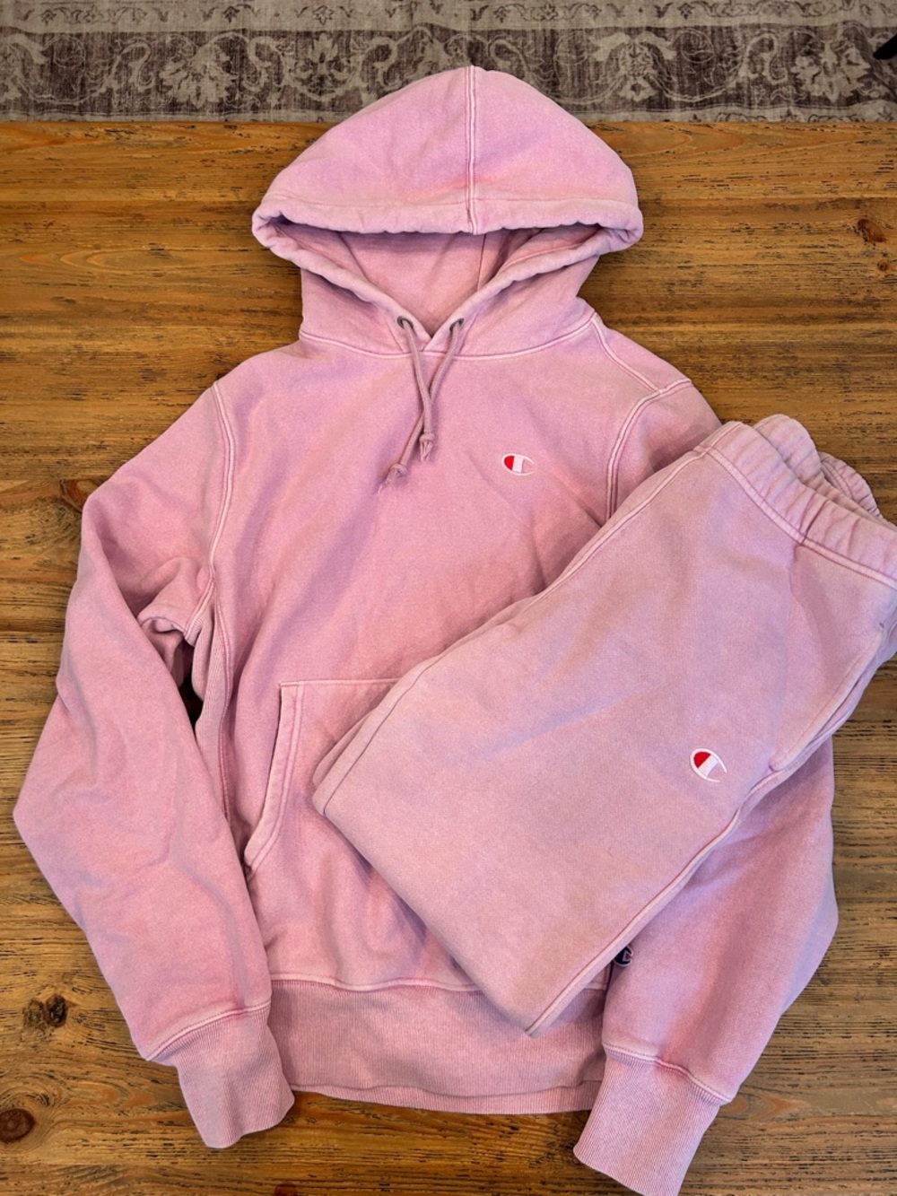 Light purple acid washed Champion sweatsuit